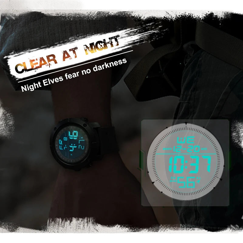 Reloj digital para hombre NORTH EDGE, estilo militar, hora mundial, alarma, cronómetro deportivo, sumergible 50 M, reloj de pulsera para hombre 2022