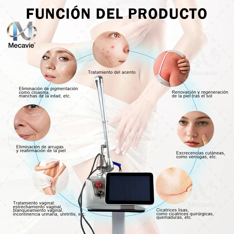 Máquina portátil de eliminación de cicatrices con láser fraccionado de CO2, sin dolor: elimina tatuajes, manchas, acné, antienvejecimiento, reduce las arrugas, tensa y aclara la piel.