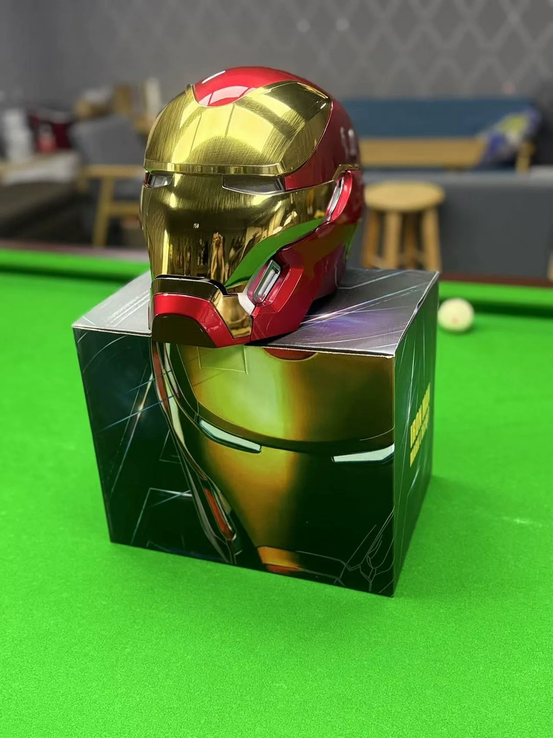 Casco de Iron Man Mk5 Mk50 Mk17, casco con control de voz Jarvis, luz LED, modelo de juguete de la serie para adultos, regalo de cumpleaños.