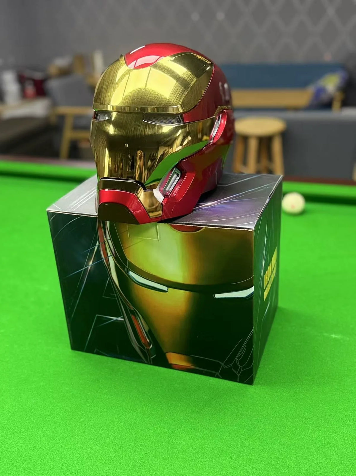 Casco de Iron Man Mk5 Mk50 Mk17, casco con control de voz Jarvis, luz LED, modelo de juguete de la serie para adultos, regalo de cumpleaños.