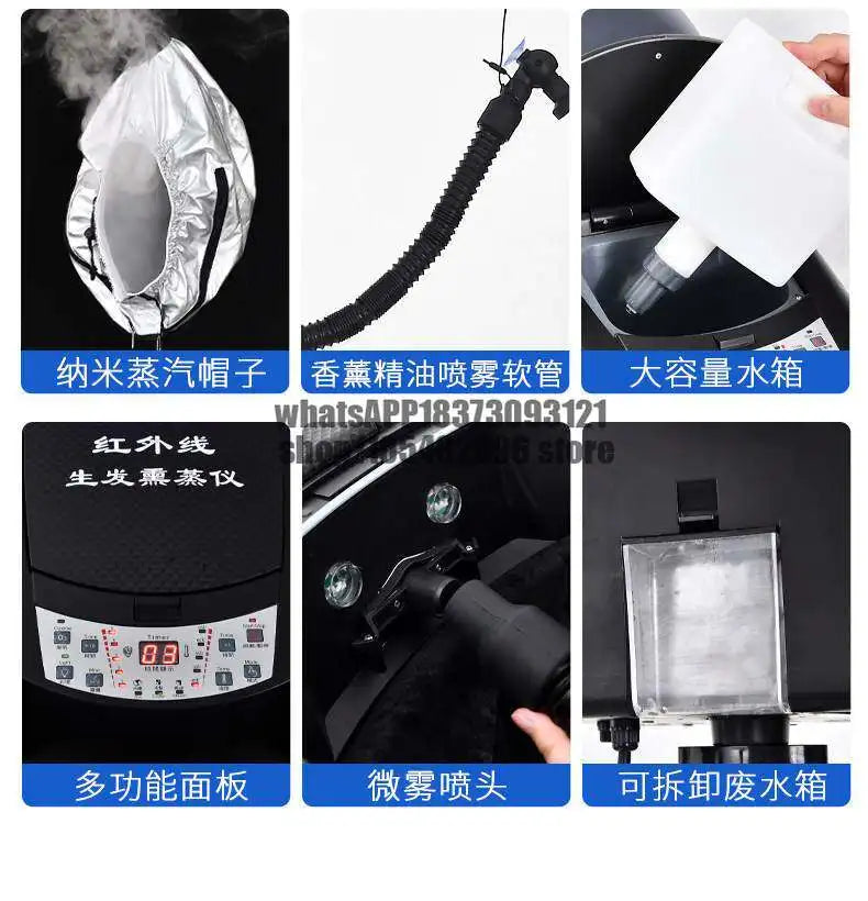 Máquina de aceite para asientos reclinables, máquina de vapor para salones de belleza, máquina de fumigación para tratamientos capilares especiales en peluquerías, máquina de fumigación para salones de belleza.