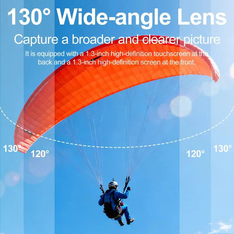 Cámara de Acción WiFi 5K 4K 60FPS, Cámara de Bolsillo Magnética con Pantalla Táctil, Estabilización de 6 Ejes, Cámara Deportiva Impermeable para Vlog