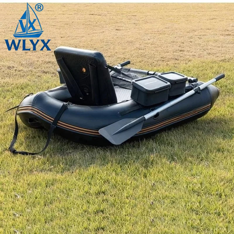 Bote Inflable Personalizable para una Persona, Bote Pontón, Material de PVC Grueso, Canoa de Remo, Kayak para Pesca