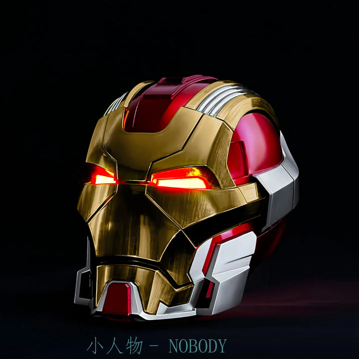 Nuevo Casco Iron Man Mk17 con Control por Voz, Portátil, Transformable, Control en Inglés, Altavoz Bluetooth Jarvis con Efecto de Pulverización