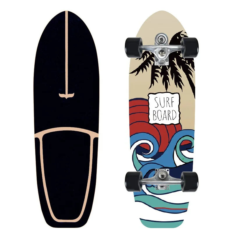 Monopatín de surf individual CX7 de arce para carving, cruiser, longboard, para pumping, deportivo y genial