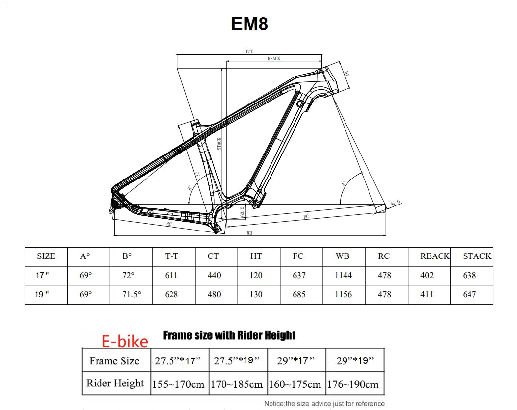 Bicicleta eléctrica de fibra de carbono EBike EM8, motor M560 48V 500W con batería oculta para adultos, transmisión M6100 de 12 velocidades, bicicleta eléctrica de montaña de 27.5 y 29 pulgadas