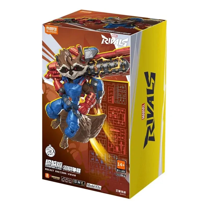 Blokees MARVEL RIVALS CHAMPION CLASS INVISIBLE WOMAN JEFF THE LAND SHARK Figuras de Acción Articuladas Juguetes de Modelo Ensamblables