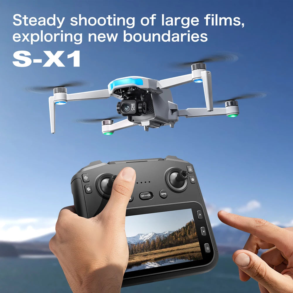 Original S-X1 Dron GPS 8K HD Cámara Profesional Gimbal de Tres Ejes WIFI Evitación de Obstáculos Cuadricóptero Juguete Sin Escobillas Regalo