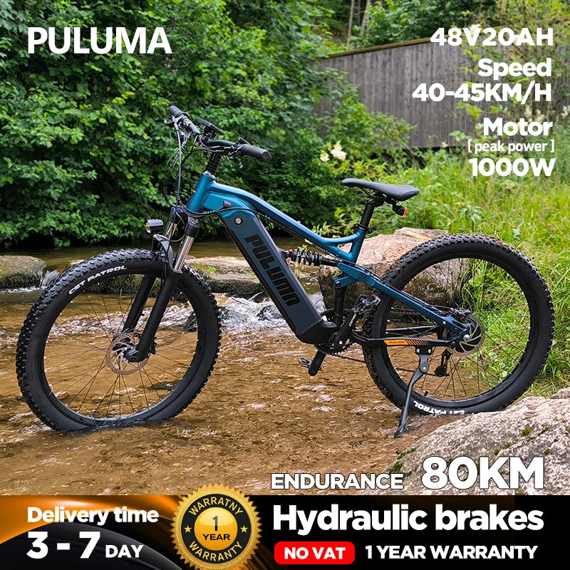 PULUMA PH001 1000W Motor 48V20Ah Battery Ebike Mountain Electric Bicycle with Torque Sensor & Throttle,