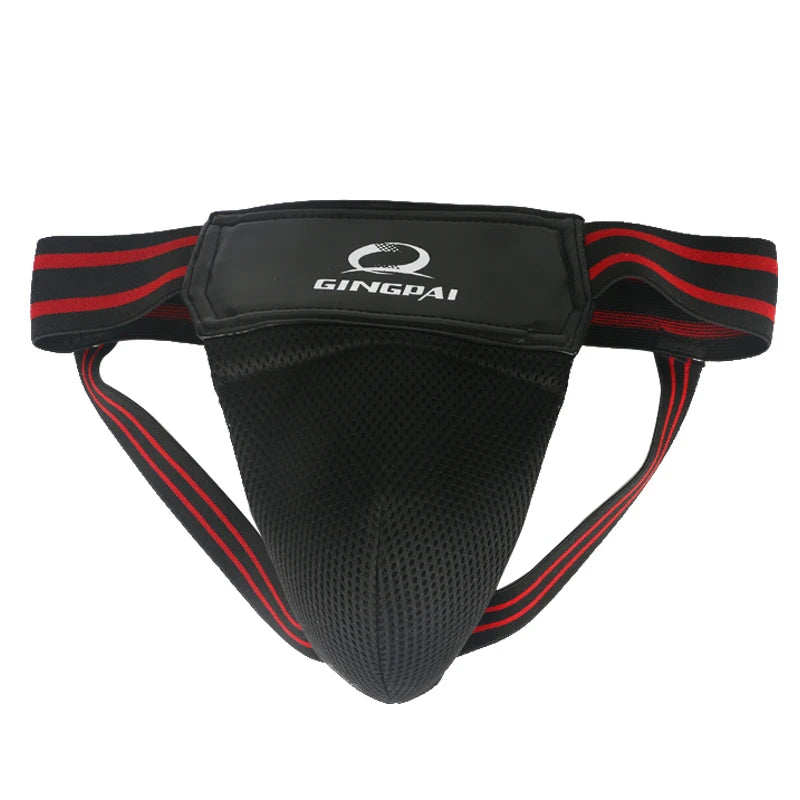 Rojo Negro adulto hombre MMA suspensorio boxeo Sanda protectores de ingle Taekwondo entrenamiento Protector de entrepierna Kick Boxing Protector de protección