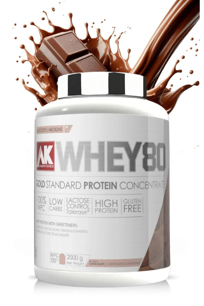 AK Laboratories WHEY 80 AK ™ [2 KG] - Proteínas de Suero Lácteo PREMIUM fabricado por Microfiltración mecánica en frio bajo en lactosa, grasa… con aromas naturales.