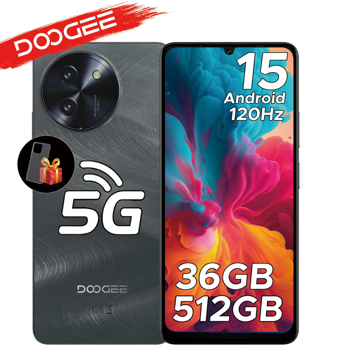 Smartphone Doogee Note59 Pro+ 5G Android 15 6,75" 120Hz, teléfono móvil 12GB RAM 512GB ROM, batería de 6250mAh, versión global, teléfono con NFC