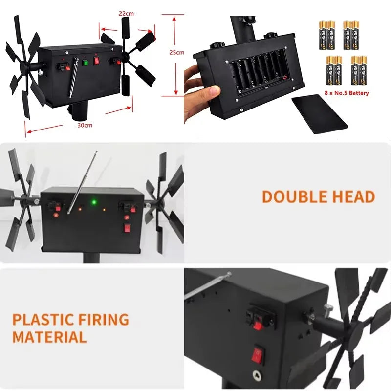Máquina de Chispas Frías con Doble Rueda Giratoria, Máquina de Fuegos Artificiales con Control Remoto Inalámbrico, Efecto Especial para Escenarios, Bodas y Fiestas