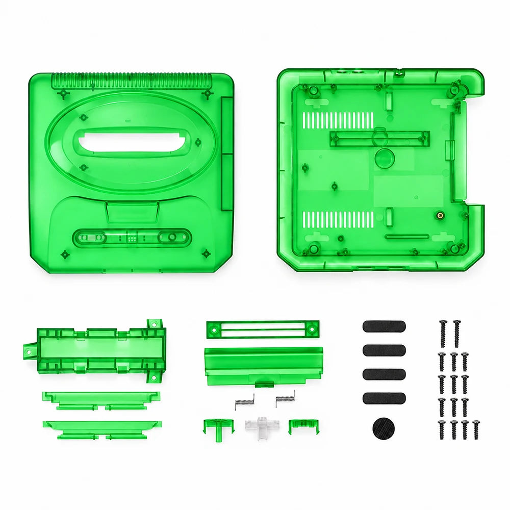 Carcasa de Repuesto Transparente de ABS LinkRetro, Moldeada por Inyección, para Consola de Juegos Sega Genesis 2 / MD2