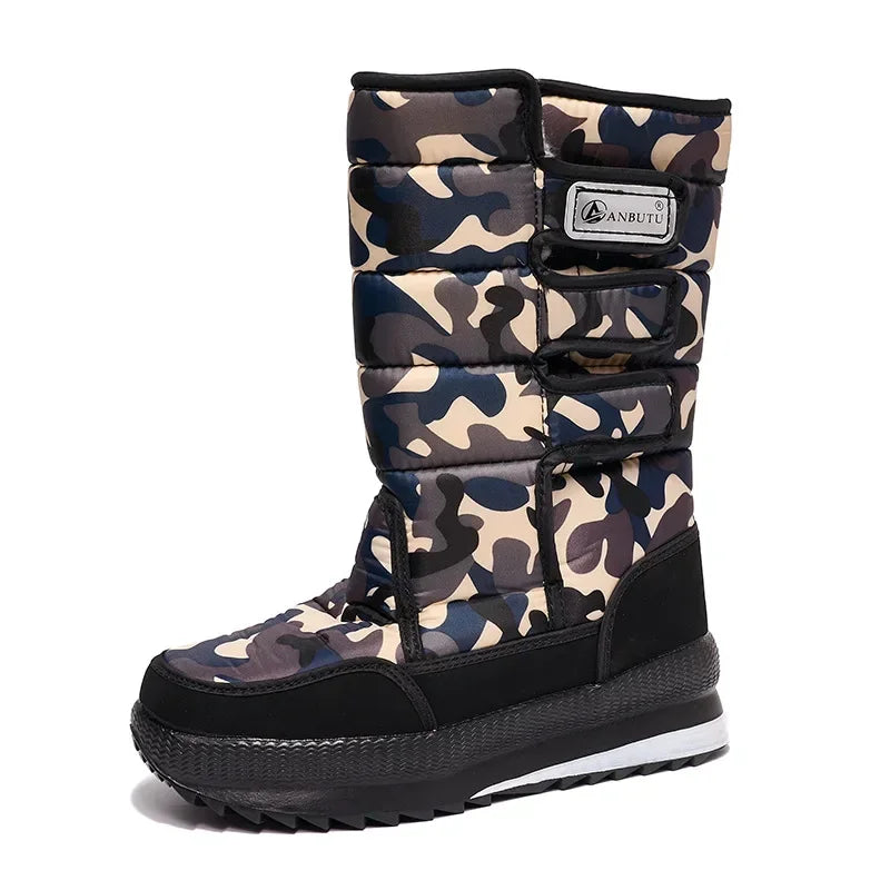 Botas de media pantorrilla para hombre Botas de nieve impermeables para exteriores -40 °   Botas para parejas que mantienen el calor, zapatos de mujer con plataforma antideslizante, talla grande 36-47