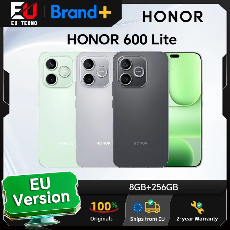 HONOR 600 Lite, versión UE, nuevo smartphone 5G 2026, batería de 6520 mAh, cámara con IA de 108 MP, procesador de ocho núcleos, AMOLED de 6,6 pulgadas y 120 Hz