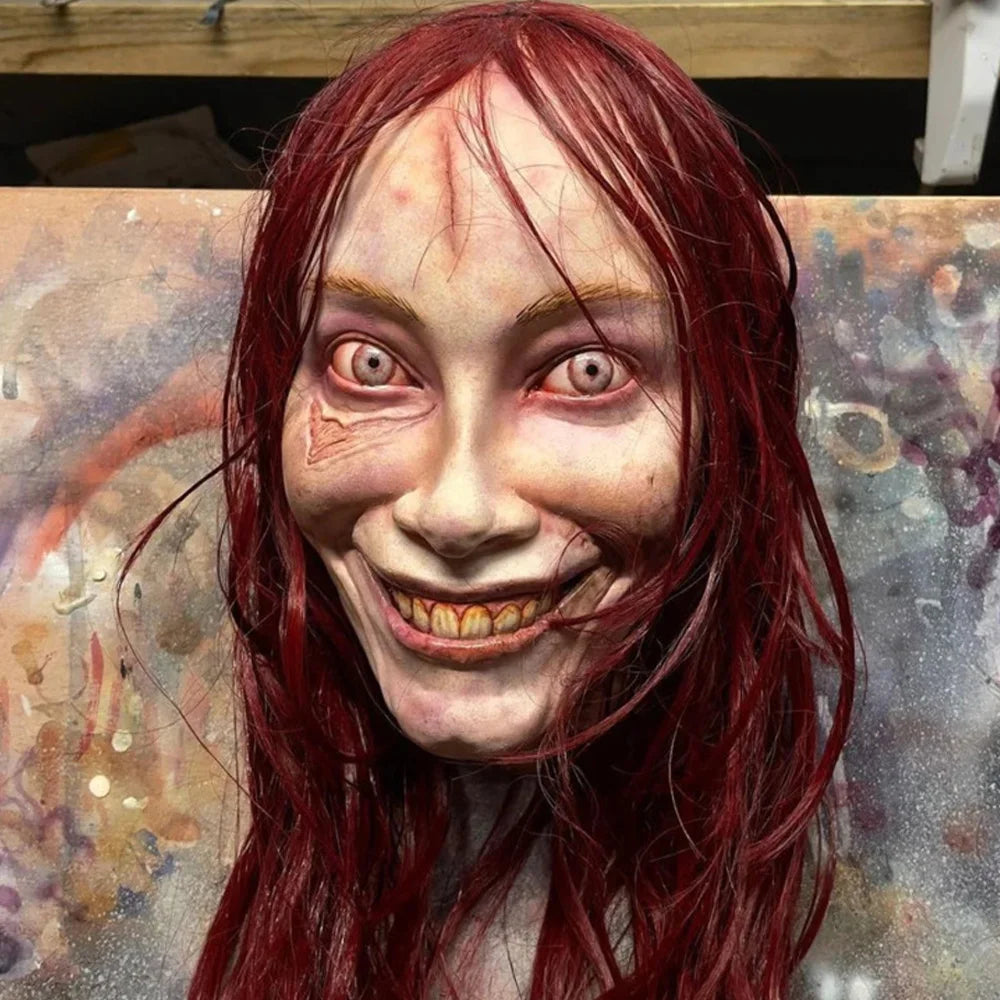 Máscara de calavera sangrienta malvada y muerta, Cosplay de Horror, Cara de fantasma, casco de látex de demonio, accesorios de disfraz de fiesta de Carnaval de Halloween