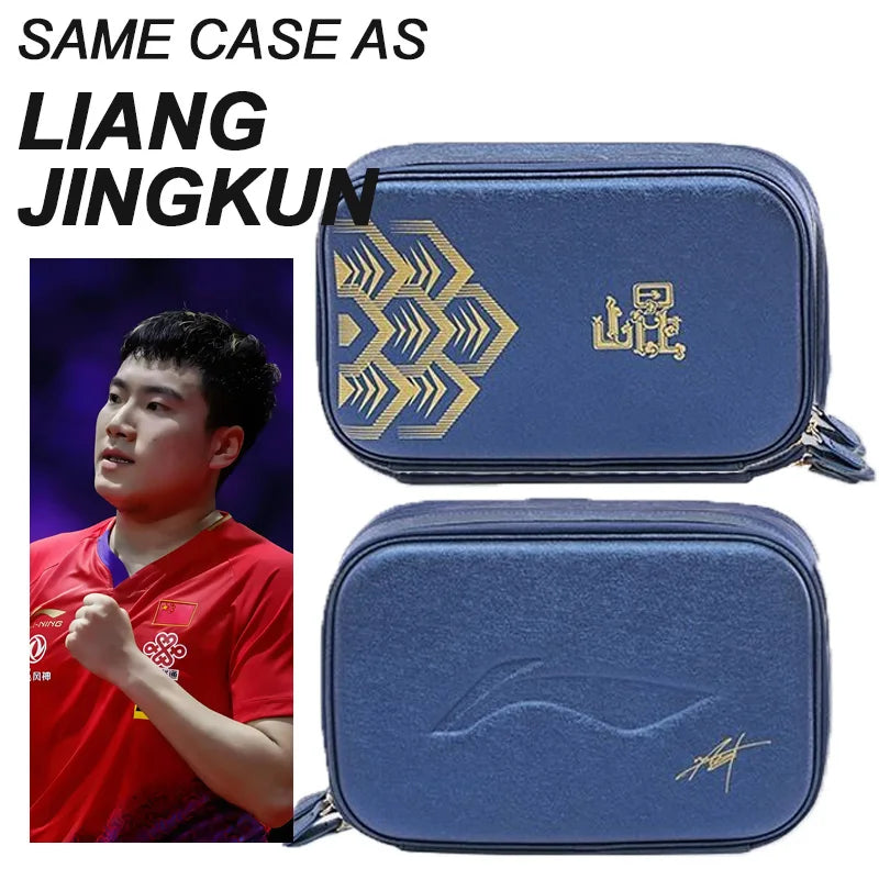 Estuche de transporte de tenis de mesa LI-NING, carcasa dura, estuche profesional para raqueta de Ping Pong para equipo nacional chino