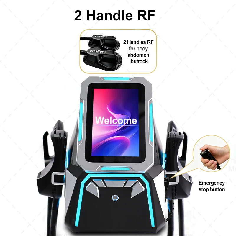 Máquina de Escultura Corporal EmsNova HIEMT RF con 4 Manijas para Desarrollo Muscular, Quema de Grasa y Contorno Corporal No Invasivo, Equipo para Salón de Belleza