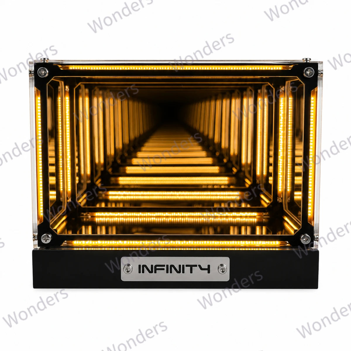 Caja LED hipercubo, decoración DIY, lámpara de mesa inalámbrica, vitrina para figuras, espejo infinito, caja 4D, adorno de túnel abismal