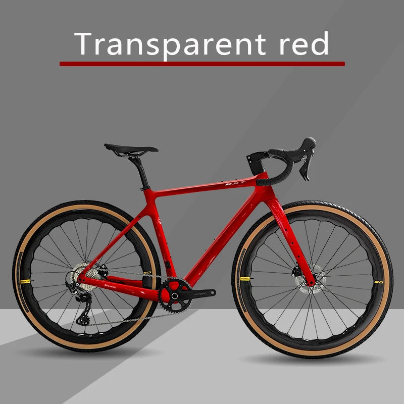 Bicicleta de gravel BXT 700C de fibra de carbono, 11 velocidades GRX-600, ruedas de carbono, manillar de carbono, bicicleta de carretera de gravel completa