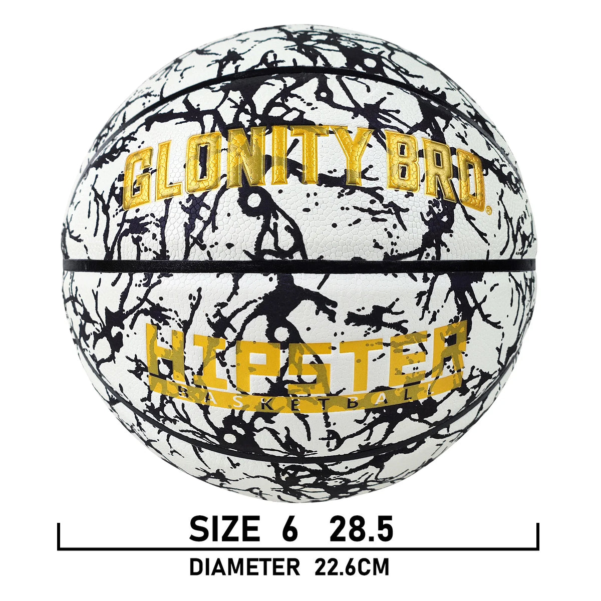 Pelota de baloncesto brillante de cuero, resistente al desgaste, tamaño 5/6/7-27, 5/28, 5/9,5 pulgadas, para jóvenes, juego nocturno de baloncesto en el exterior y