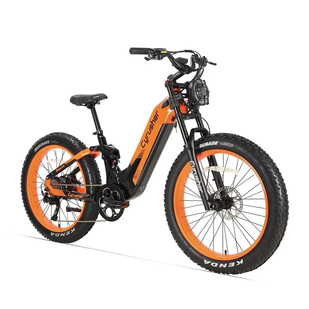 Bicicleta eléctrica Cyrusher Trax 2.0, motor de 250W, amortiguador, neumático todoterreno de 26 pulgadas, batería de 52V20Ah