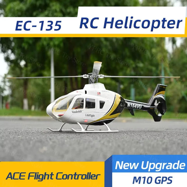 Helicóptero a escala RC Flywing EC135 sin escobillas, simulación de helicóptero a escala RC con control de vuelo ACE, GPS Beidou M10, RTF, en stock.