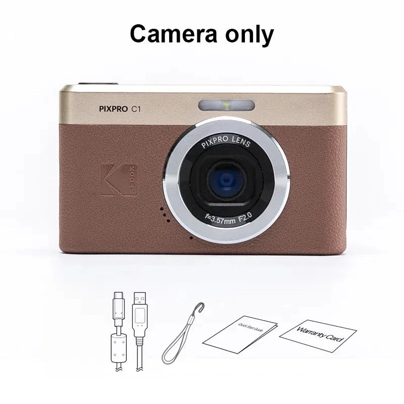 Cámara Digital KODAK PIXPRO C1 100% Original, 13MP, Video 1080P, 180 °   Cámara de Bolsillo Retro Compacta para Vlogging con Pantalla Abatible