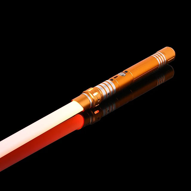 Sable de luz RGB 16 colores con mango de metal, doble filo, sonido para duelo pesado, dos en uno, juguete de utilería para cosplay y escenario