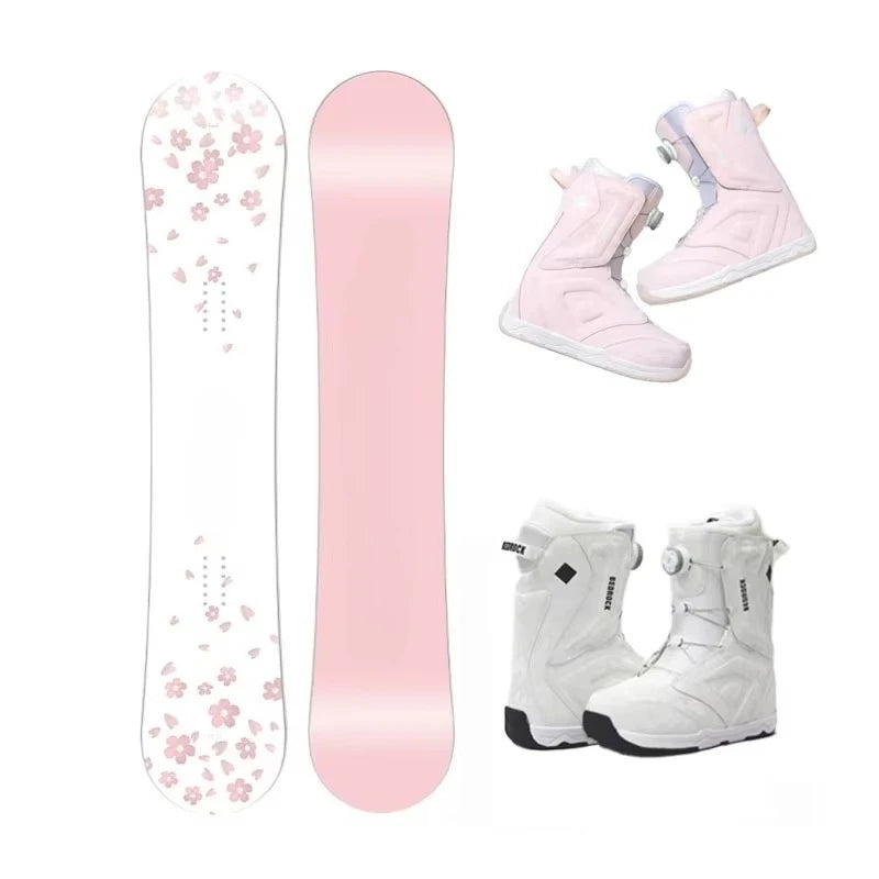 Kit de Snowboard All Mountain con Botas, Núcleo de Álamo con Fibra de Carbono, Set de Freestyle y Carving para Adultos