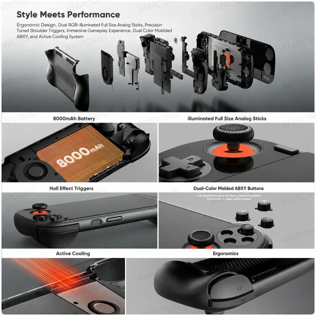 AYN ODIN 3 Handheld Game Console 6" 120Hz AMOLED Qualcomm 8 Elite 8000mAh 60W Fast Charge 4K DP Output Retro Gaming Android New ODIN3