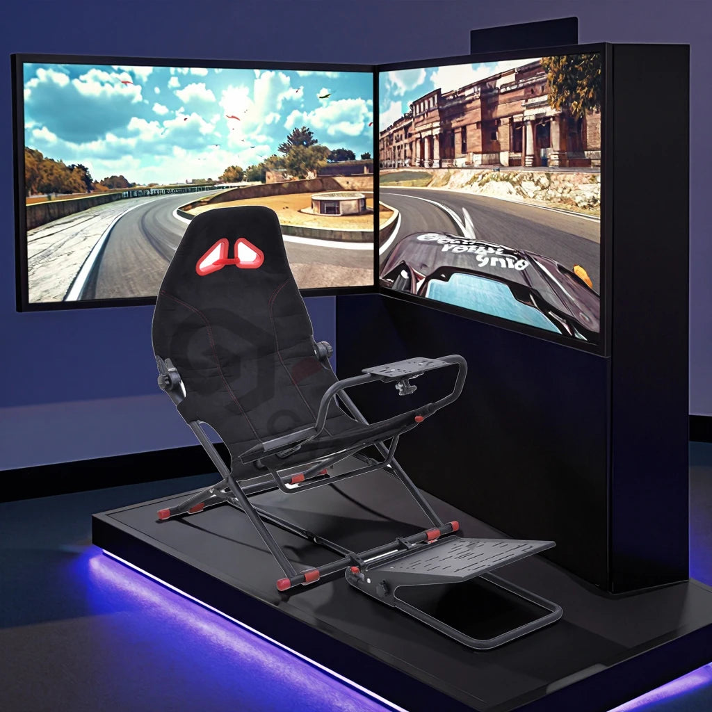 GY018W OEM nuevo simulador de conducción de juegos, cabina de carreras, plataforma de simulación de carreras plegable con asiento para G25, G27, G29, Xbox, PS4 y PS5