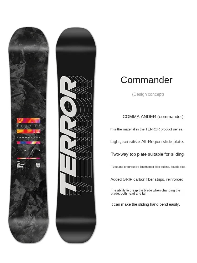 Conjunto de Tabla de Snowboard Commander para Adultos, Estilo Libre y All-Mountain: Equipo Profesional para Hombres y Mujeres