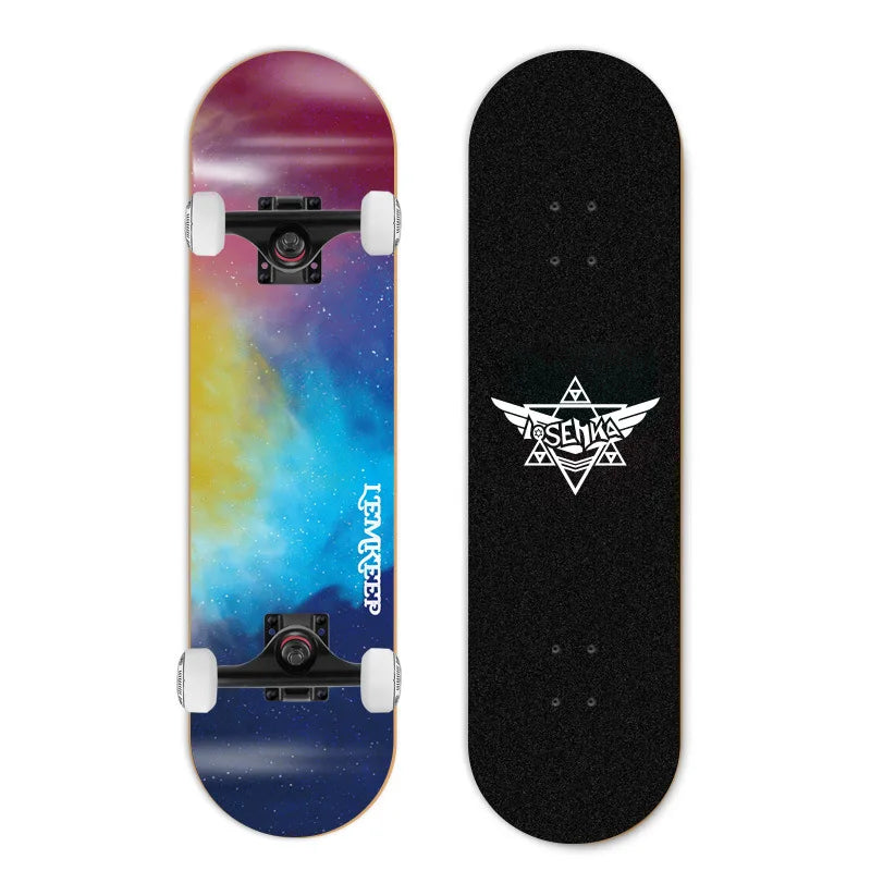 Patineta de Doble Kick para Principiantes, 7 Capas de Madera de Arce, Cuatro Ruedas, Cruiser Urbano, Tabla Completa para Adultos, Hombres, Mujeres y Adolescentes