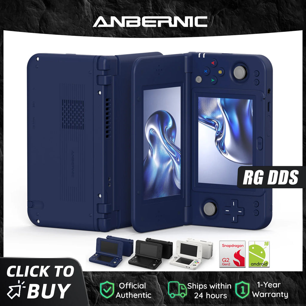 Consola de Juegos Portátil Plegable Anbernic RG DDS con Pantalla Doble, Android 16, CPU Qualcomm Snapdragon G2, Reproductor de Videojuegos RGDDS