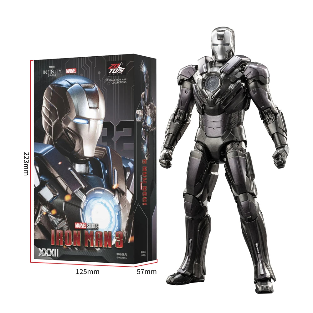 ZD Toys Iron Man MK15 MK16 máquina de guerra MK2 figura de acción Iron Man Mk47 MK35 pargo rojo 1/10 escala Iron Man colecciones regalo