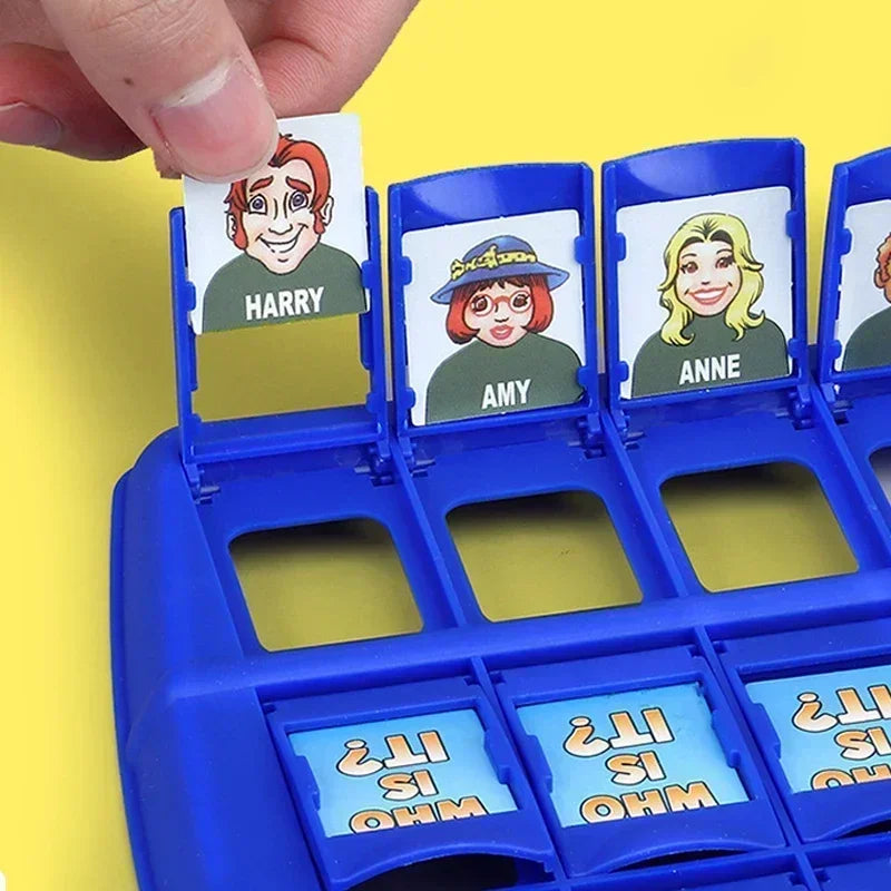 Juego de mesa de adivinanzas "Quién soy", juego de rompecabezas interactivo para dos personas con tablero portátil, adecuado para niños