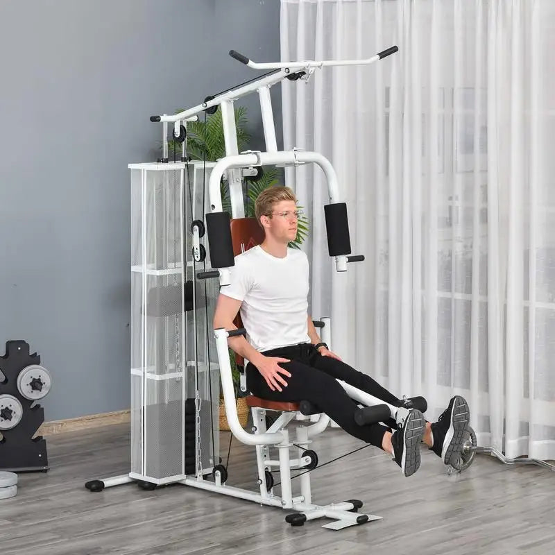 Estación de Fitness Multifunción Kraftstation: Equipo de Entrenamiento de Fuerza con Barra de Ejercicios y Barra de Mariposa