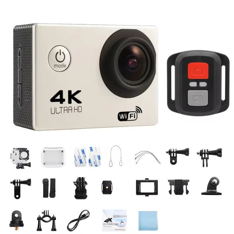 Cámara de acción 4K 1080P/30FPS WiFi 2,0 "170D casco impermeable bajo el agua cámara de grabación de vídeo cámaras deportivas Mini cámara al aire libre