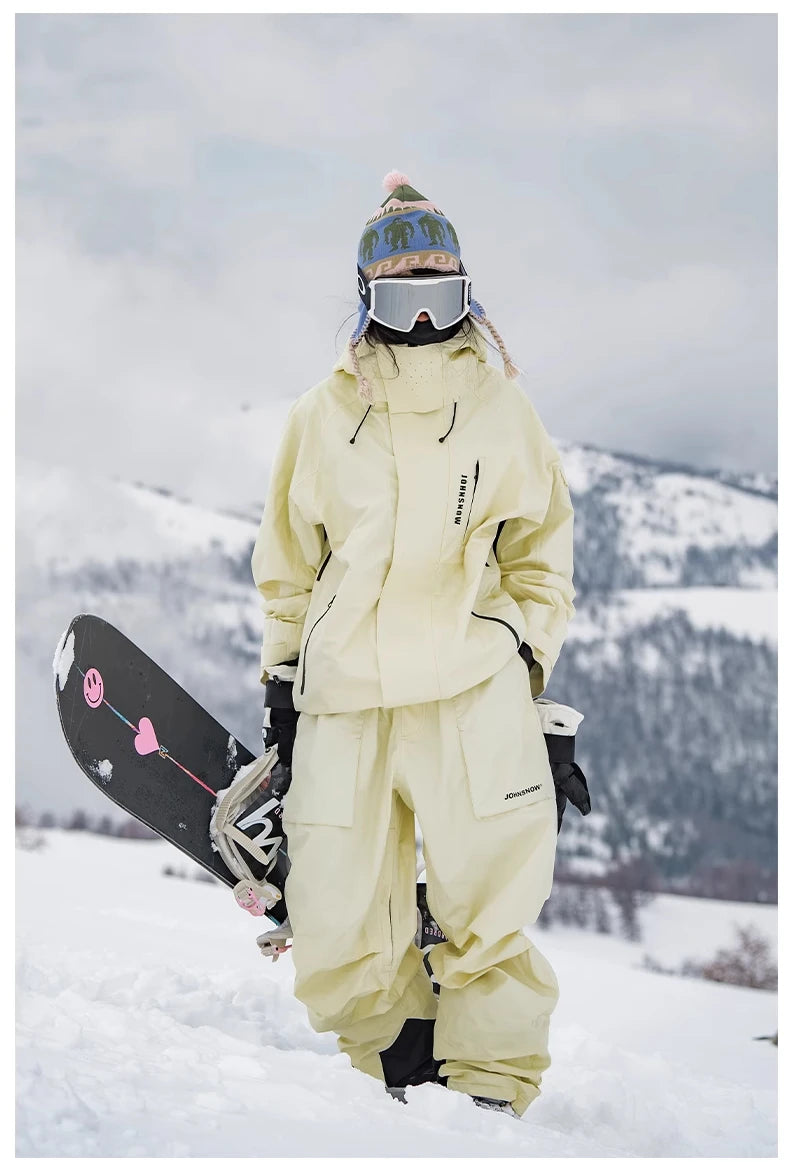 John Snow trajes de esquí de invierno para hombres y mujeres al aire libre impermeable transpirable cálido traje de snowboard conjuntos chaqueta y pantalón de esquí