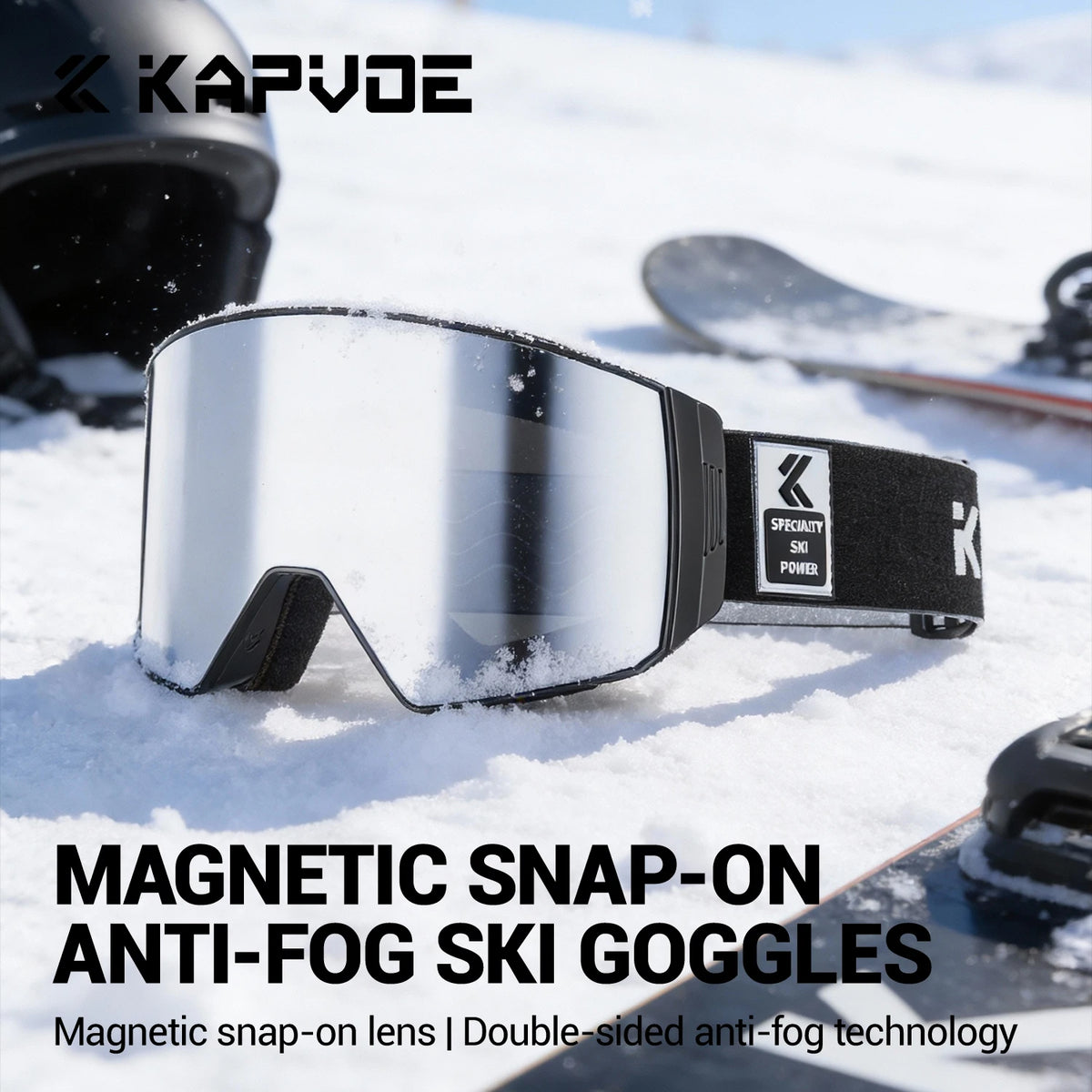 Gafas de esquí Kapvoe UV400 fotocromáticas, con lentes magnéticas antivaho, protección y diseño moderno, para hombres y mujeres, gafas de esquí deportivas.