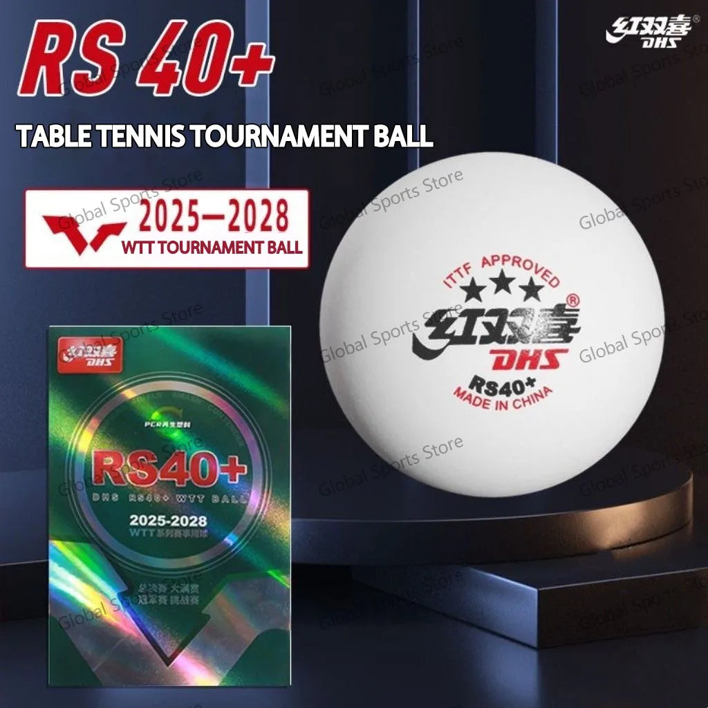 Pelotas de Tenis de Mesa DHS Originales, 6/10 Piezas/Caja, Nuevo Material RS40+, Pelota de Ping Pong 2025WTT, Pelotas de Tenis de Mesa de Competición, Pelotas DHS