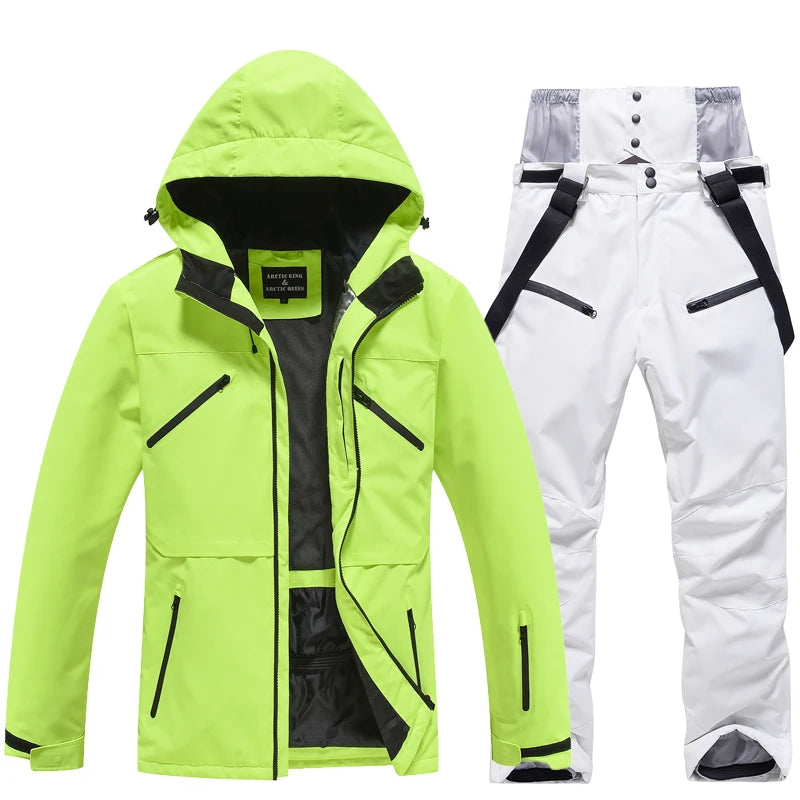 Conjunto de traje de esquí impermeable para hombre y mujer, traje de nieve, conjunto de chaqueta y pantalón de esquí, ropa de exterior, snowboard, en general