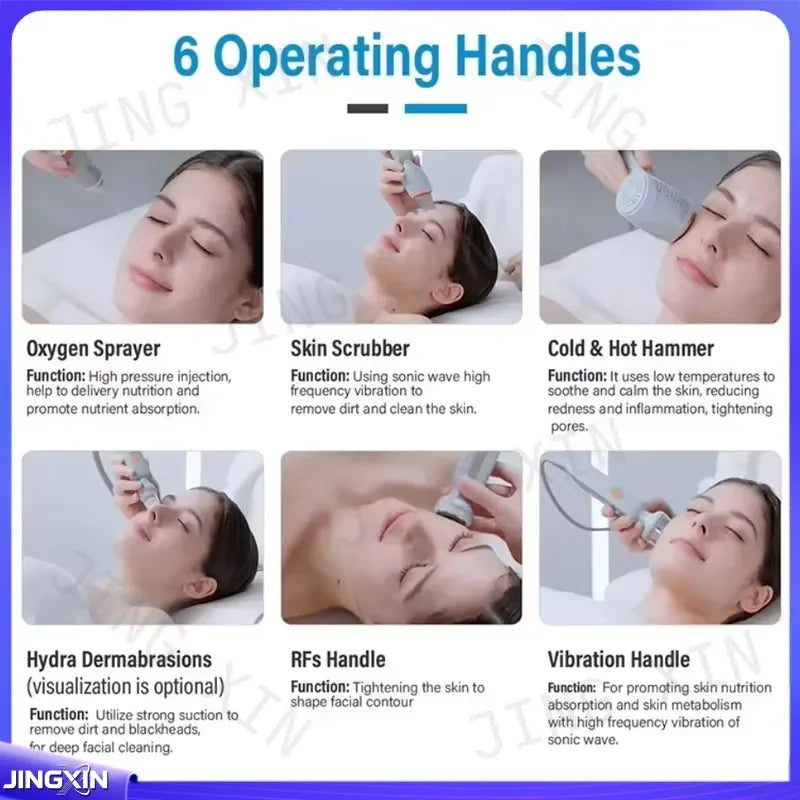 Máquina coreana 6 en 1 de hidrodermoabrasión, microdermoabrasión con punta de diamante, cepillo de limpieza facial, dispositivo para el cuidado de la piel y lifting facial