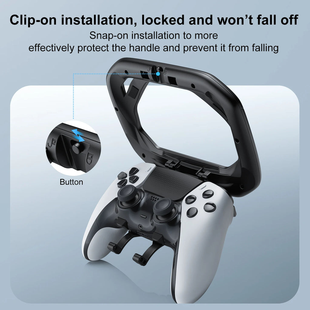 HONCAM Steering Wheel Stand for PS5 and PS5 DualSense Edge Controller with Adjustable Height Bracket for Playstation 5