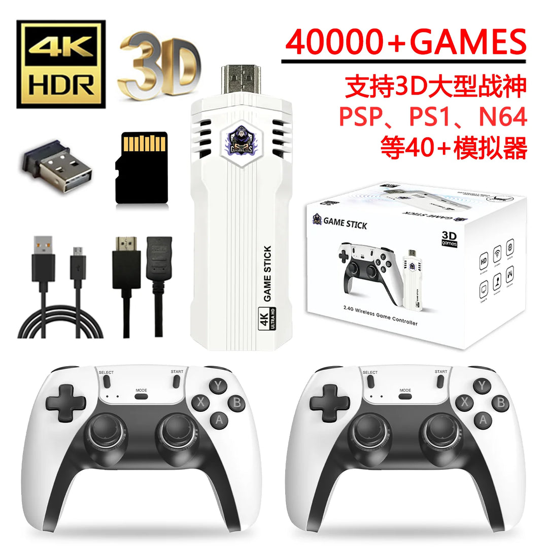 Consola de Videojuegos Retro X2L 4K HD con 2 Controles Inalámbricos, Más de 30000 Juegos Clásicos Integrados, Regalo para Entretenimiento en Casa y TV