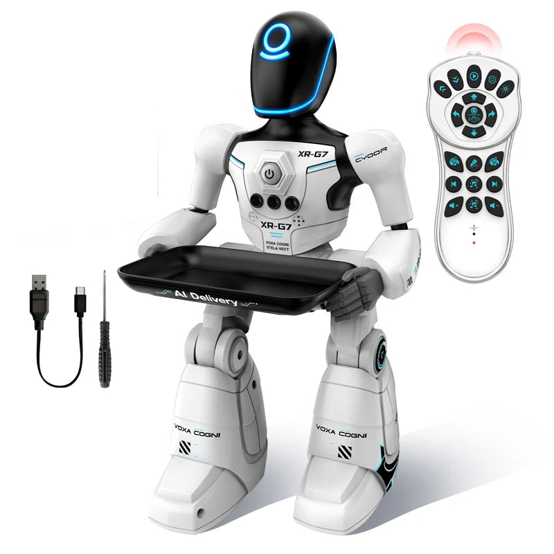 Robot inteligente de control remoto con IA, juguete programable, compañero interactivo con control por voz para educación temprana, robot de reparto, regalo