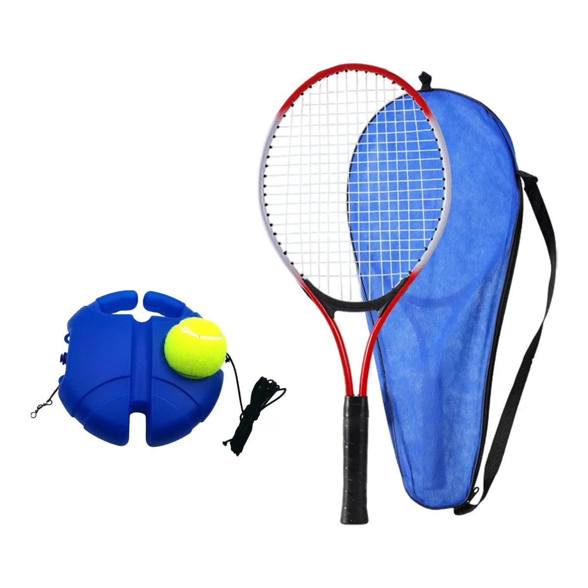 Kit de Raqueta de Tenis y Pelota de Rebote, Herramientas de Práctica Portátiles con Superficie Grande Mejorada para Actividades Familiares de Adultos y Niños