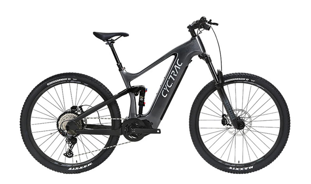 Bicicleta eléctrica de montaña de fibra de carbono, 48V 15Ah, motor central, doble suspensión, 27.5 / 29 pulgadas, para adultos